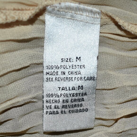 VTG 00s Y2K Kaelyn-Max Cream Yellow Sheer Plisse Pleats Long Sleeve Cardigan - Picture 7 of 8